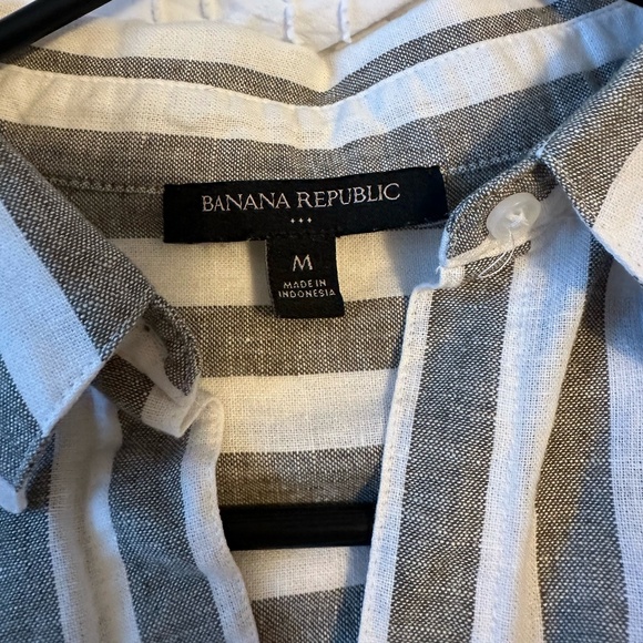 Banana Republic Tops - Banana Republic Linen Striped Button-Down